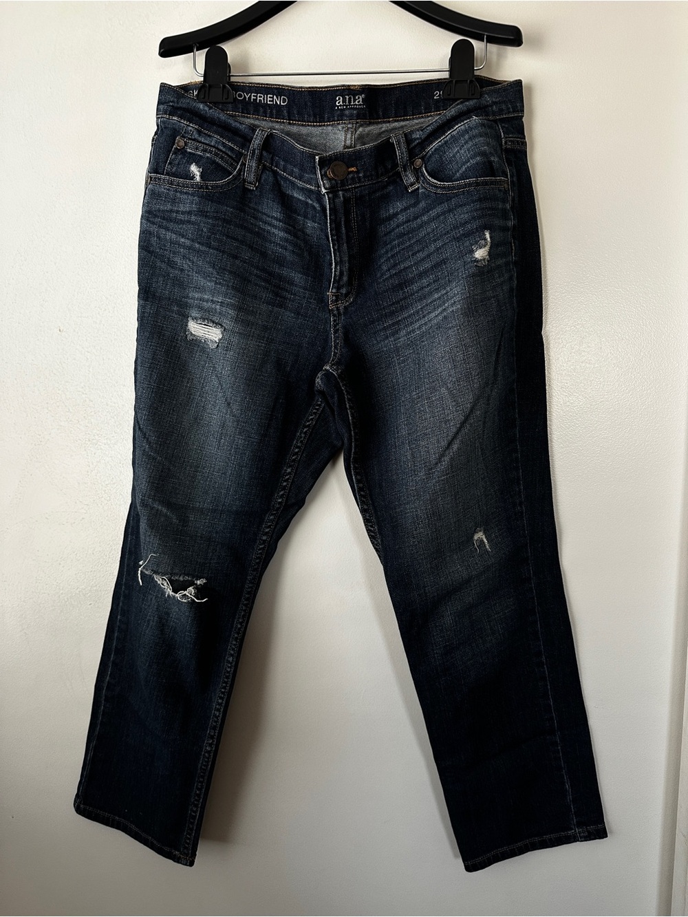 a.n.a Women's Boyfriend Jeans - Dark Blue Size 29